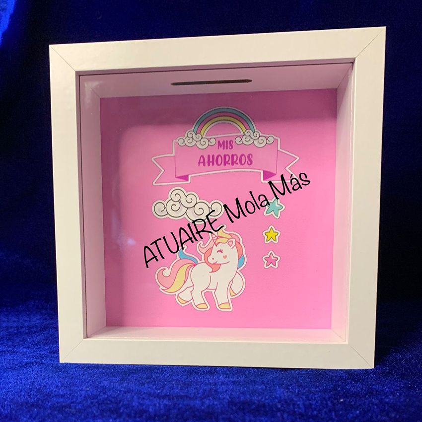 Hucha modelo 'Mis ahorros- unicornio'