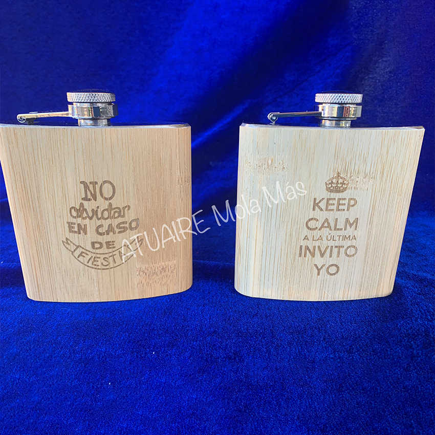 Petaca personalizada de bambú
