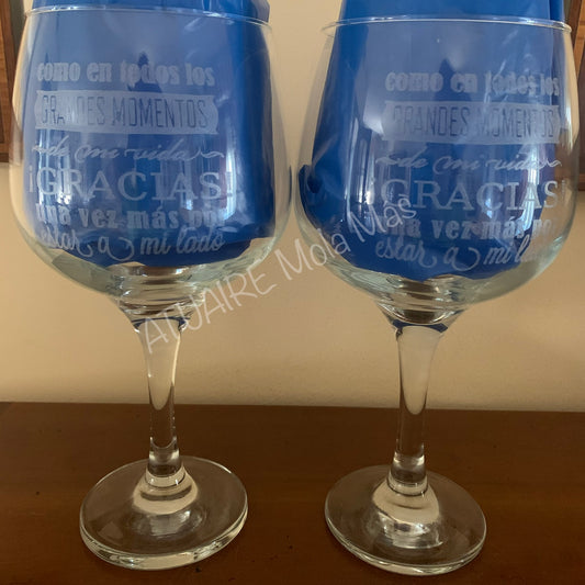 Vasos/copas de cristal grabados a láser